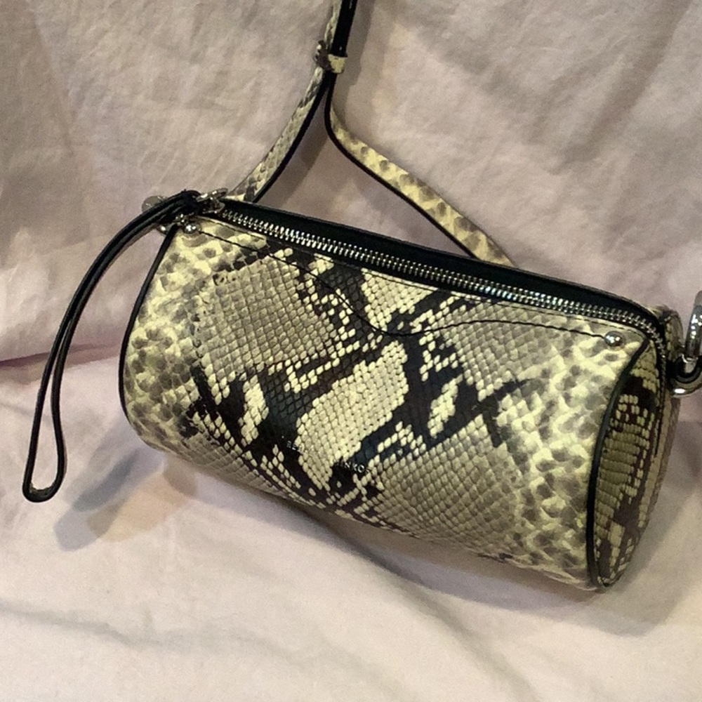Snake-Print Cylinder Crossbody Bag - Neutral Python
